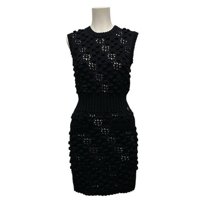 Chanel Dress Size 34 S Women's - P56248 Black Sleeveless Knit Cotton
