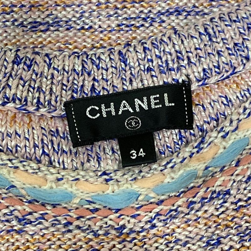 Chanel Dress Size 34 S Women's - P58550 Pink X Blue X Multi Knit Tweed Short