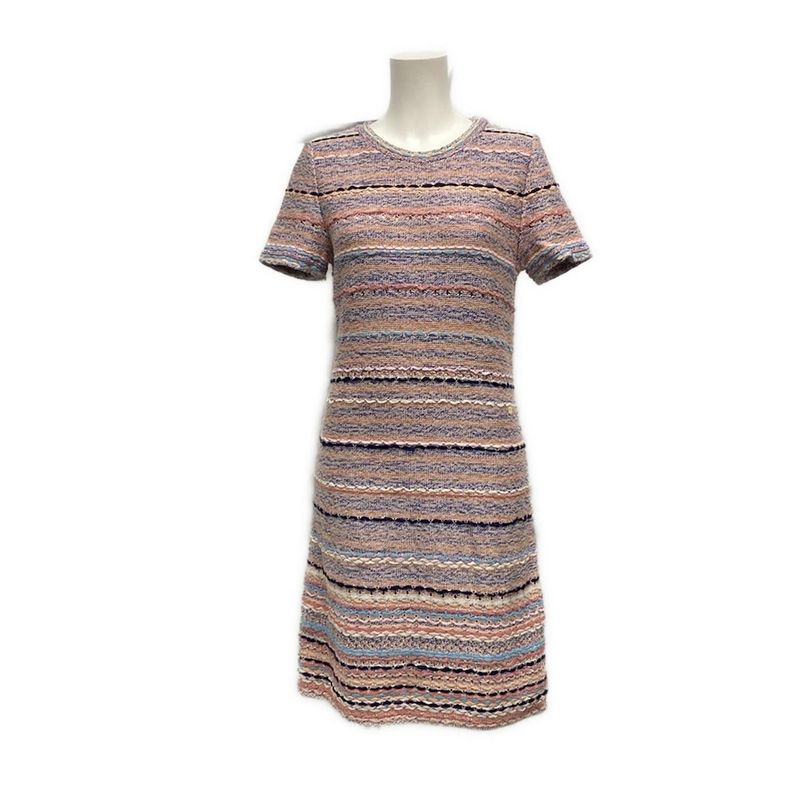 Chanel Dress Size 34 S Women's - P58550 Pink X Blue X Multi Knit Tweed Short
