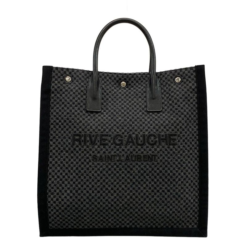 Saint Laurent Paris Tote Bag North South Rive Gauche 632539 Black X Dark Gray