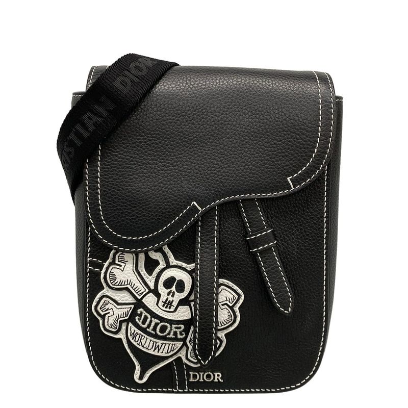 Dior Christian Dior Shoulder Bag Saddle Bee Pouch Black Dior And Shawn Bee