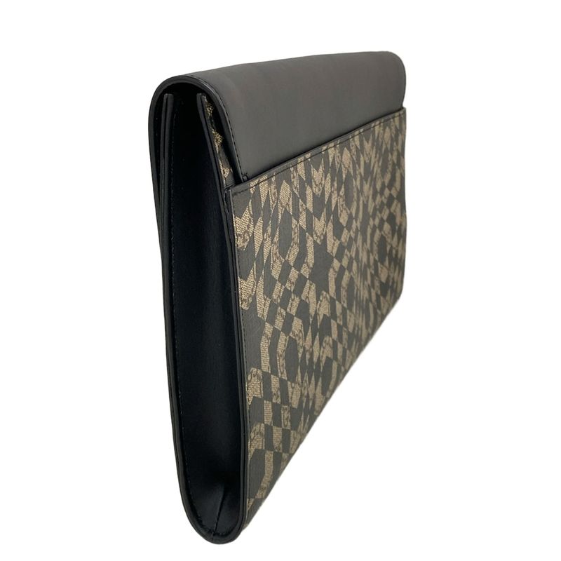 Gucci Clutch Bag GG Kaleido Supreme Canvas Portfolio 406725 Beige X Dark Brown