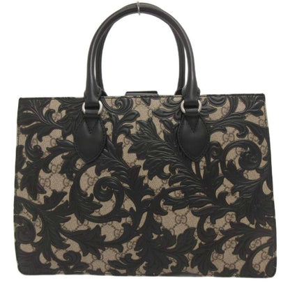 Gucci Arabesque GG Supreme Shoulder Bag 409531 Beige Black