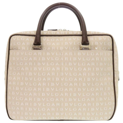 Bvlgari Logomania Canvas Beige Business Bag Handbag 2083 Bvlgari