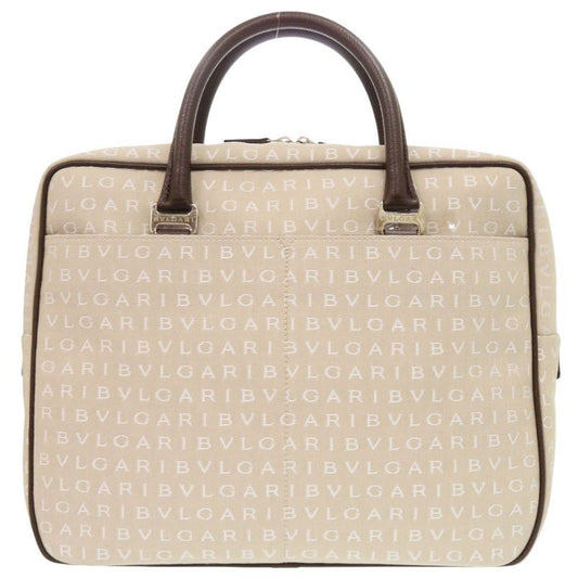 Bvlgari Logomania Canvas Beige Business Bag Handbag 2083 Bvlgari