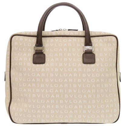 Bvlgari Logomania Canvas Beige Business Bag Handbag 2083 Bvlgari