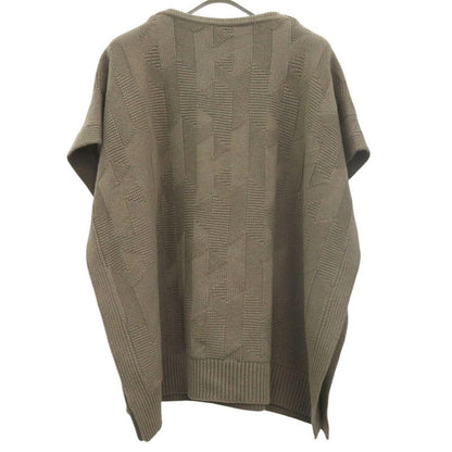 Hermes H Motif Knit Poncho Cape H4h2904d3dk34 Size 34 Wool Etoupe Brown 0244
