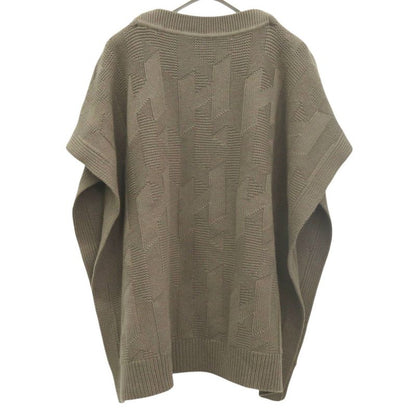 Hermes H Motif Knit Poncho Cape H4h2904d3dk34 Size 34 Wool Etoupe Brown 0244