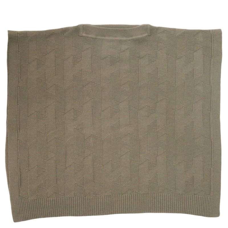 Hermes H Motif Knit Poncho Cape H4h2904d3dk34 Size 34 Wool Etoupe Brown 0244
