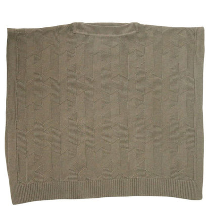 Hermes H Motif Knit Poncho Cape H4h2904d3dk34 Size 34 Wool Etoupe Brown 0244
