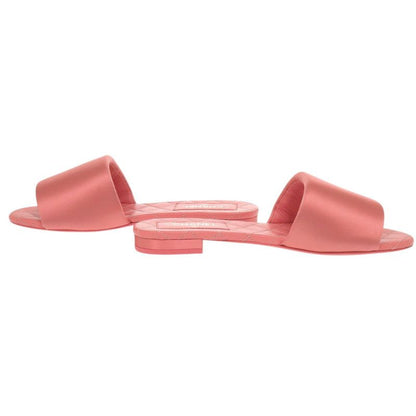 Unused Chanel Flat Sandals G38858 Here Mark Satin Pink 0424 Chanel