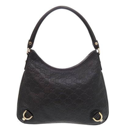 Gucci Abbey Guccissima 13078 One Shoulder Bag Leather Black Handbag Black 0282