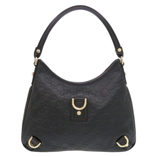 Gucci Abbey Guccissima 13078 One Shoulder Bag Leather Black Handbag Black 0282