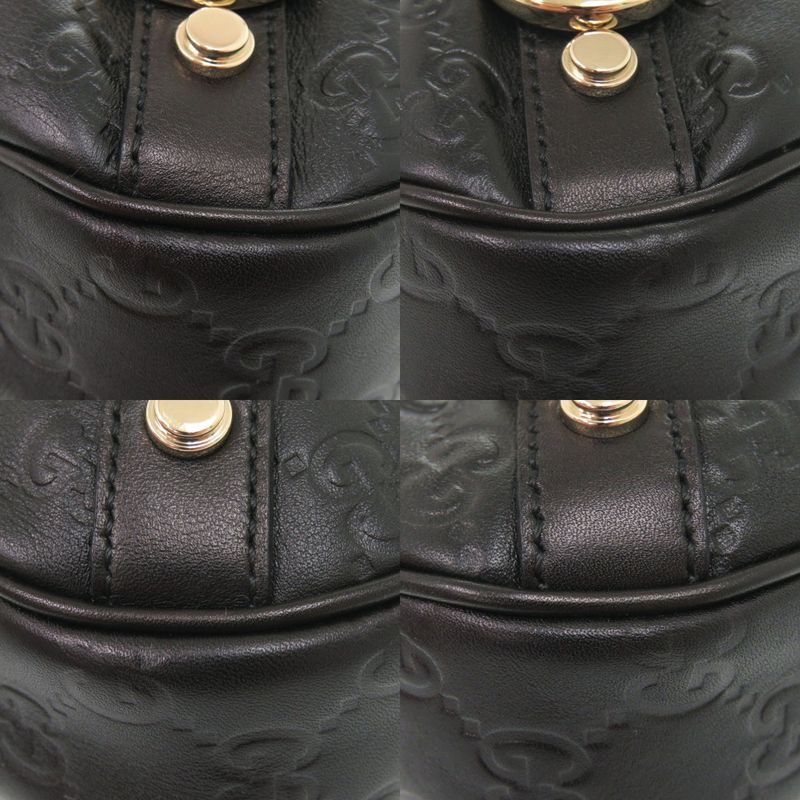 Gucci Abbey Guccissima 13078 One Shoulder Bag Leather Black Handbag Black 0282