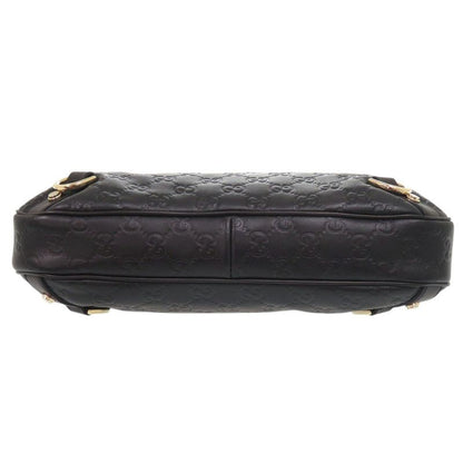 Gucci Abbey Guccissima 13078 One Shoulder Bag Leather Black Handbag Black 0282