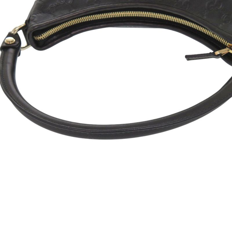 Gucci Abbey Guccissima 13078 One Shoulder Bag Leather Black Handbag Black 0282