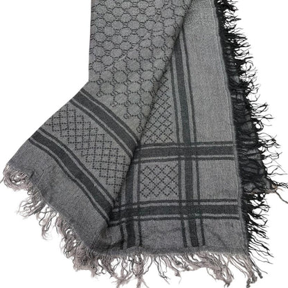 Em1252 Gucci Large Shawl Fringe Lamé Gray - Shawl