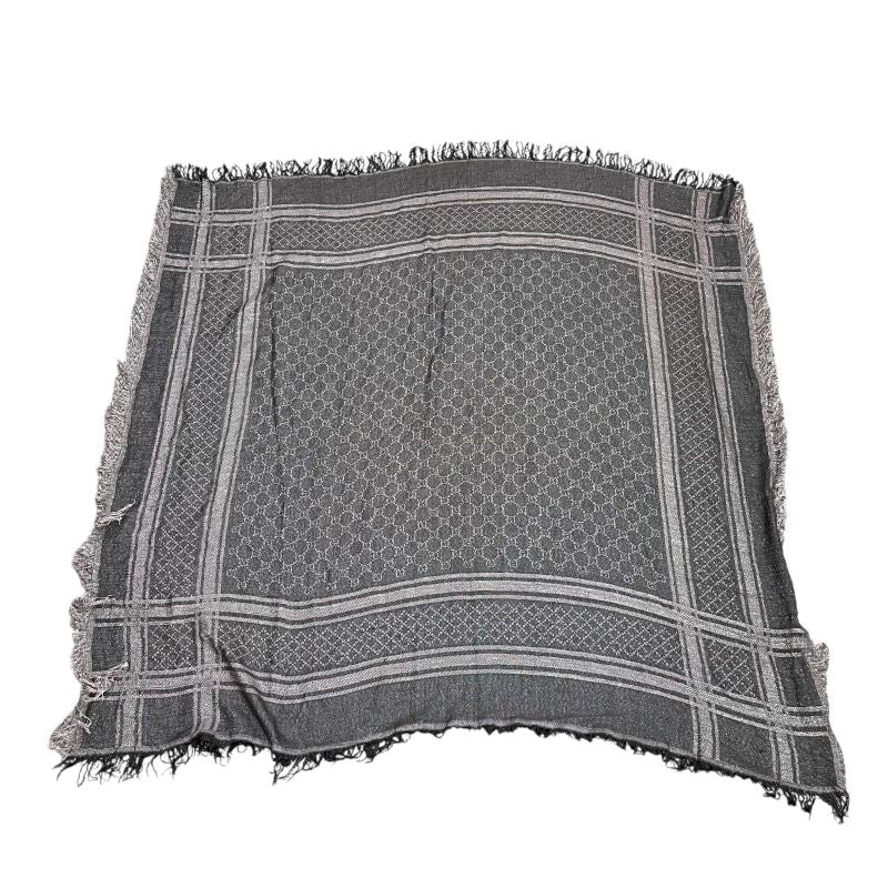 Em1252 Gucci Large Shawl Fringe Lamé Gray - Shawl