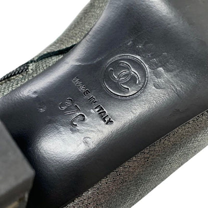 Chanel Boots Short Boots Shoes Fabric Metallic Gray Here Mark Pearl