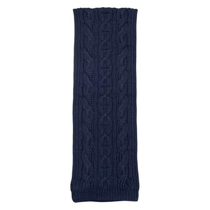 Hermes Muffler - Cable - Maillon H394840t 04 Cashmere Knit Marine Navy - Hermes