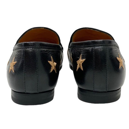 Gucci Loafers Leather Shoes Flat Shoes Horsebit Bee Star Embroidery Leather