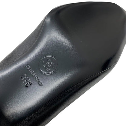 Chanel Boots Short Boots Shoes Leather Velor Black Logo Unused