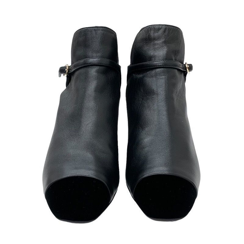 Chanel Boots Short Boots Shoes Leather Velor Black Logo Unused