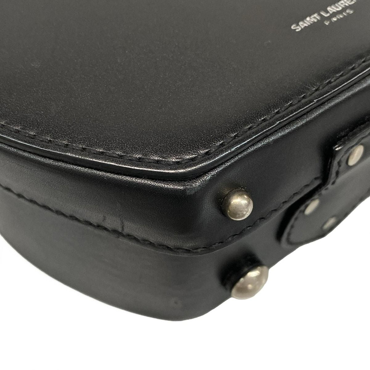SAINT LAURENT PARIS Handbag Mika Box 516858 Black Leather