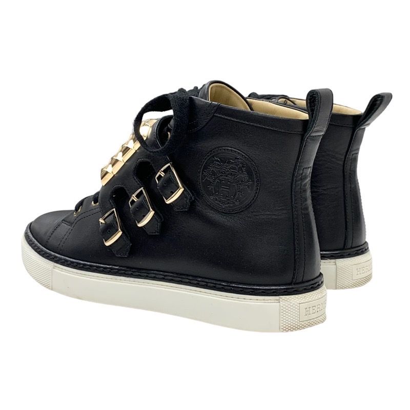 Hermes Lennox Sneakers High Cut Sneakers Exlibris Studs Corriedo Chien Leather
