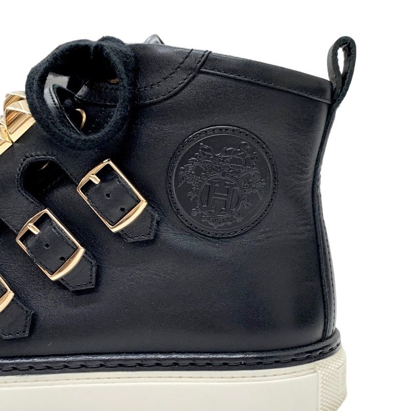 Hermes Lennox Sneakers High Cut Sneakers Exlibris Studs Corriedo Chien Leather