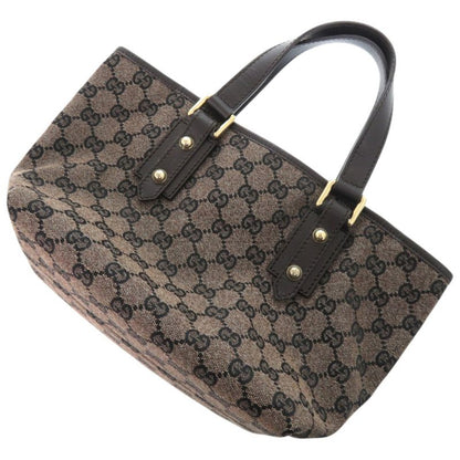 Gucci GG Tote 257249 GG Canvas Brown Gold Hardware Brown Handbag 1293 Gucci