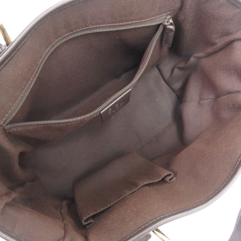 Gucci GG Tote 257249 GG Canvas Brown Gold Hardware Brown Handbag 1293 Gucci