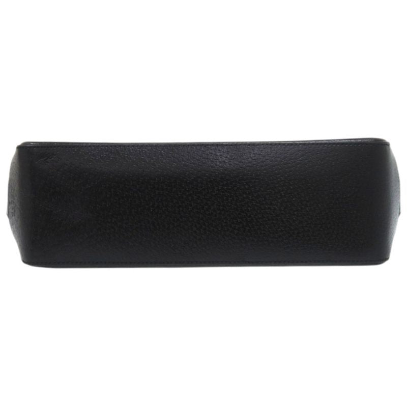 Gucci One Shoulder Hobo 001 3752 Suede Plastic Leather Silver Hardware Black