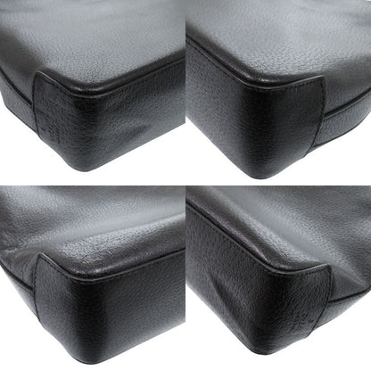 Gucci One Shoulder Hobo 001 3752 Suede Plastic Leather Silver Hardware Black