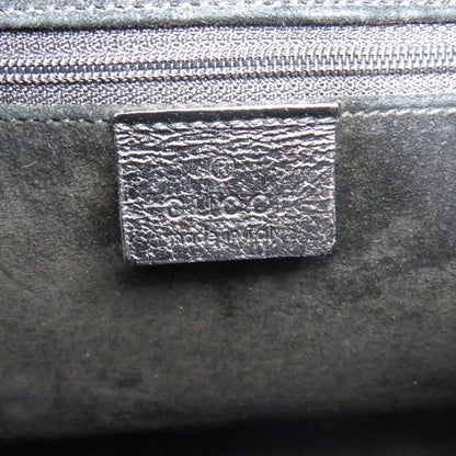 Gucci One Shoulder Hobo 001 3752 Suede Plastic Leather Silver Hardware Black