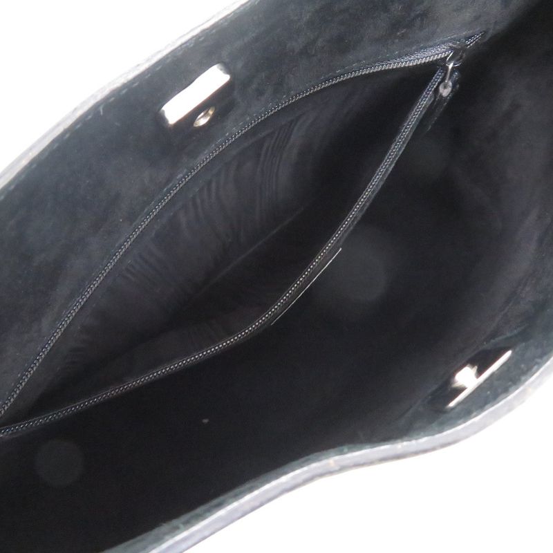 Gucci One Shoulder Hobo 001 3752 Suede Plastic Leather Silver Hardware Black