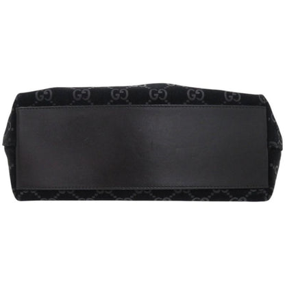 Gucci One Shoulder 001 3778 Suede Metal Leather Black Silver Hardware Black