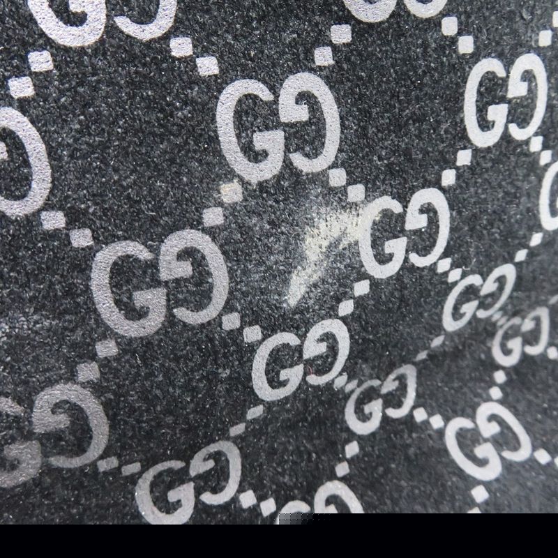 Gucci One Shoulder 001 3778 Suede Metal Leather Black Silver Hardware Black