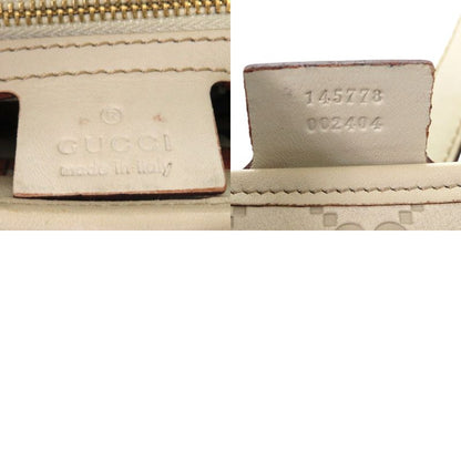 Gucci One Shoulder Guccissima 145778 Leather Ivory Gold Hardware White Handbag