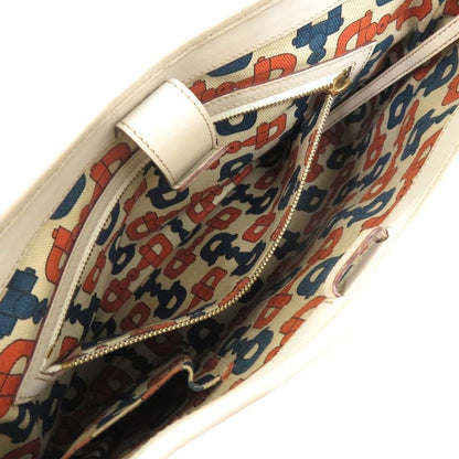 Gucci One Shoulder Guccissima 145778 Leather Ivory Gold Hardware White Handbag