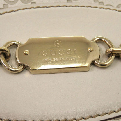 Gucci One Shoulder Guccissima 145778 Leather Ivory Gold Hardware White Handbag