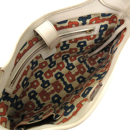 Gucci One Shoulder Guccissima 145778 Leather Ivory Gold Hardware White Handbag