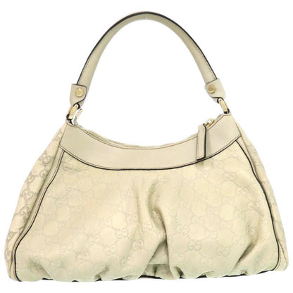 Gucci One Shoulder Bag Guccissima Abbey 190525 Leather Ivory Gold Hardware