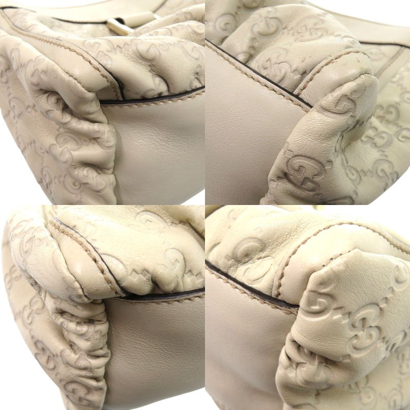 Gucci One Shoulder Bag Guccissima Abbey 190525 Leather Ivory Gold Hardware