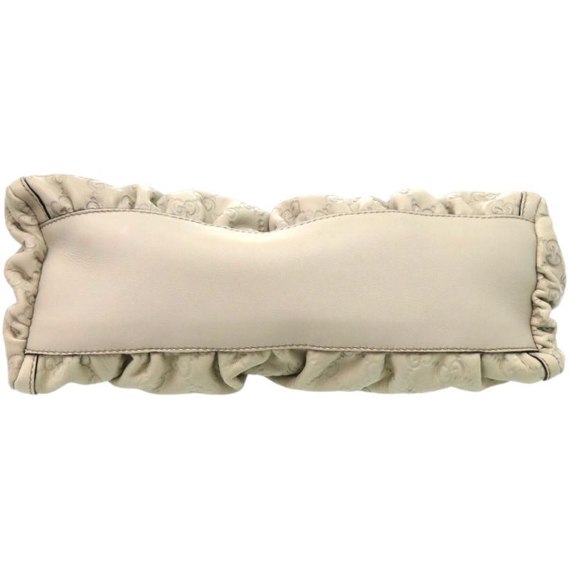 Gucci One Shoulder Bag Guccissima Abbey 190525 Leather Ivory Gold Hardware