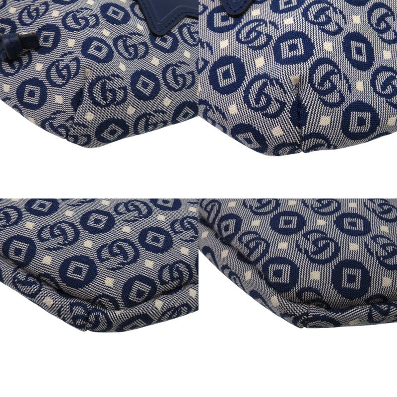 Gucci Children's Waist Pouch Star 502095 Canvas Leather Blue Waist Bag 1584