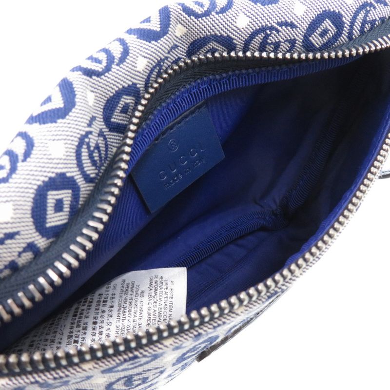 Gucci Children's Waist Pouch Star 502095 Canvas Leather Blue Waist Bag 1584