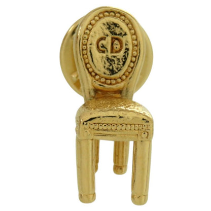 Christian Dior Pin Chair Vintage Metal Gold Brooch 2128 Christian Dior