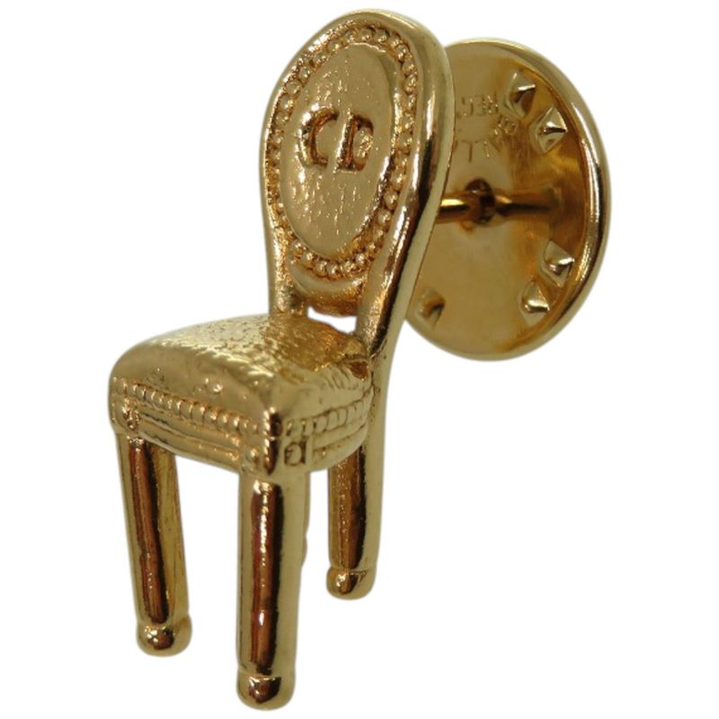Christian Dior Pin Chair Vintage Metal Gold Brooch 2128 Christian Dior