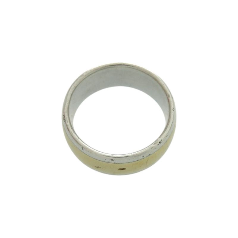 Hermes H Logo Silver 925 18k Yellow Gold Size 58 Silver Ring 1633 Hermes